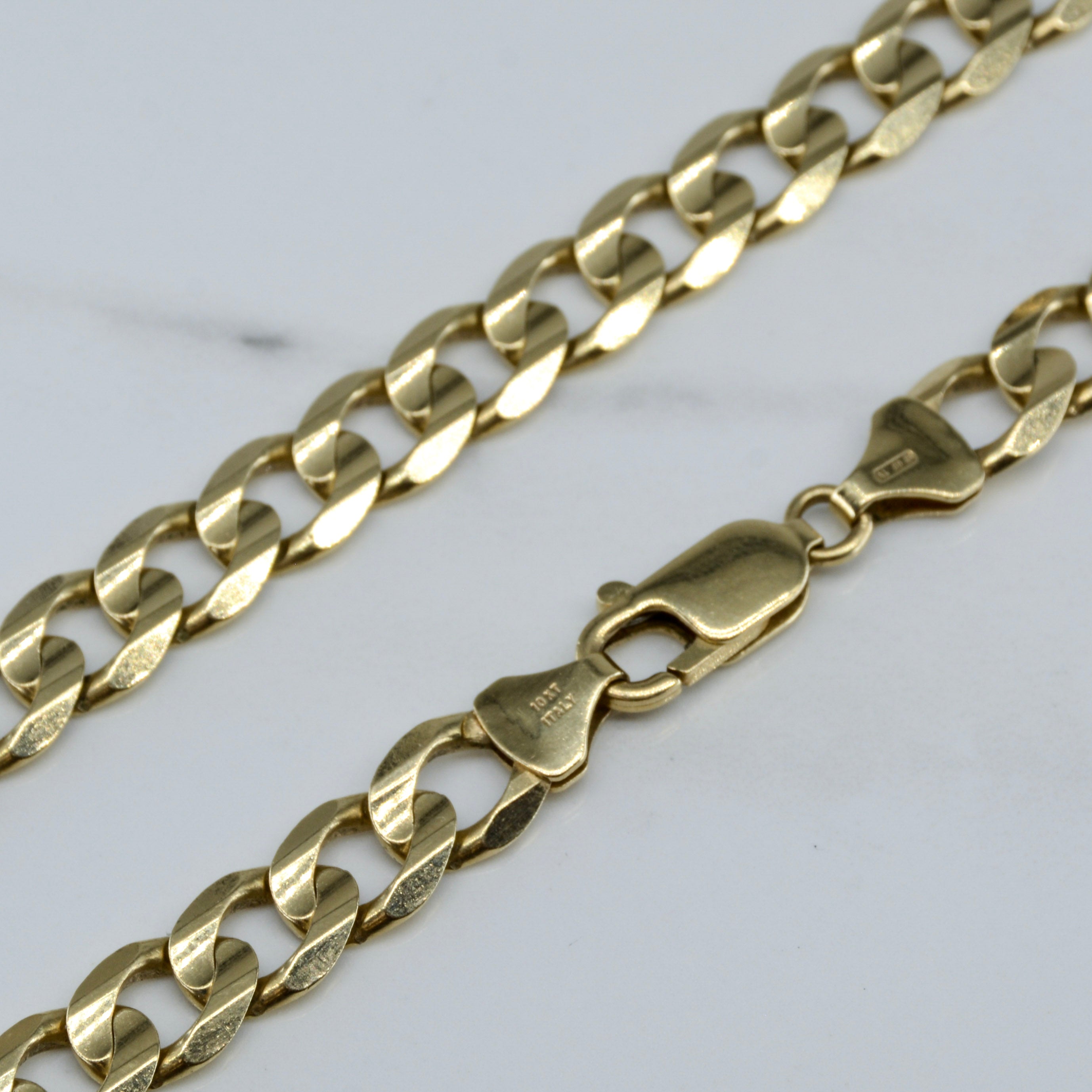10K Yellow Gold Heavy Curb Chain Necklace 22 Inches - Durable Men's & Women's Jewelry for Everyday Wear, Gifts & Special Occasions