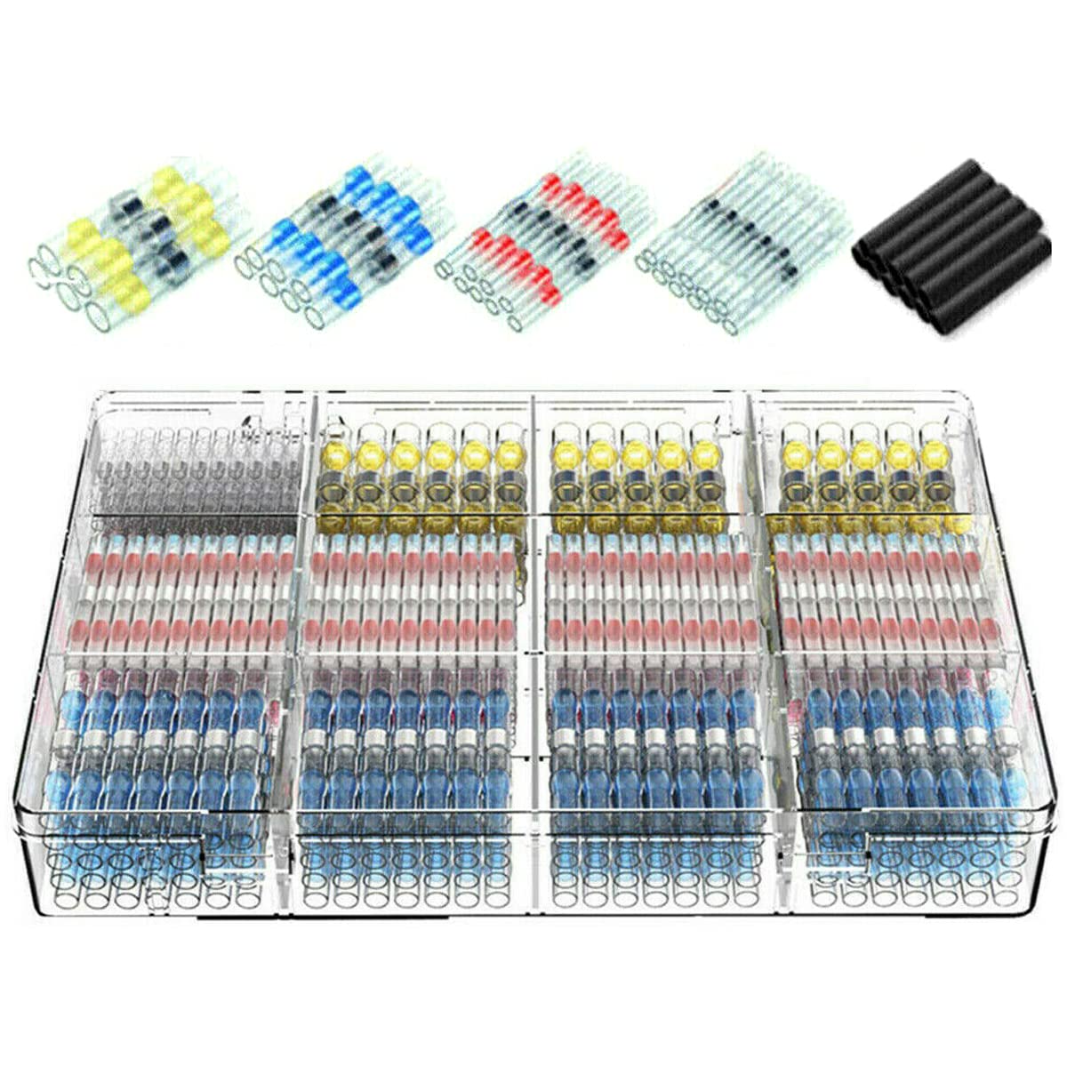 860Pcs Heat Shrink Butt Wire Connectors Kit - Waterproof Solder Seal Electrical Connectors for Automotive, Marine & DIY Projects - Car, Motorcycle, Boat Wiring Repair & Electrical Work (Assorted Colors) - Perfect for Home, Garage & Professional Electrical Installations