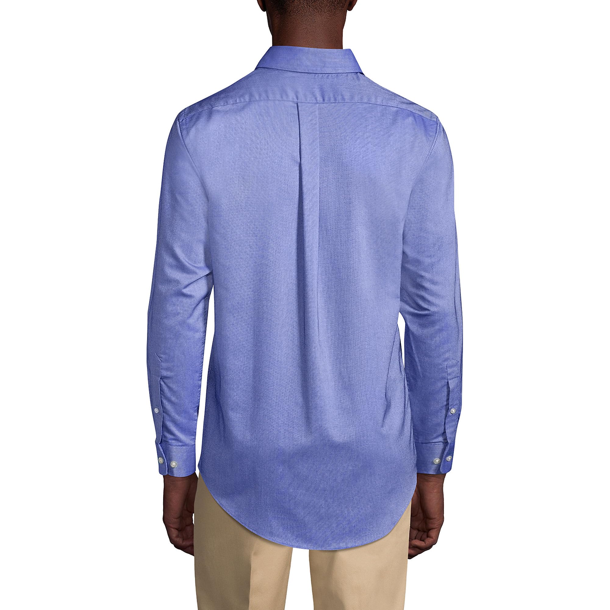 Lands' End Men's Long Sleeve Oxford Dress Shirt for School Uniforms | Comfortable & Durable Button Down Shirt for Students, Teachers & Professionals | Perfect for Classrooms, Office & Formal Events
