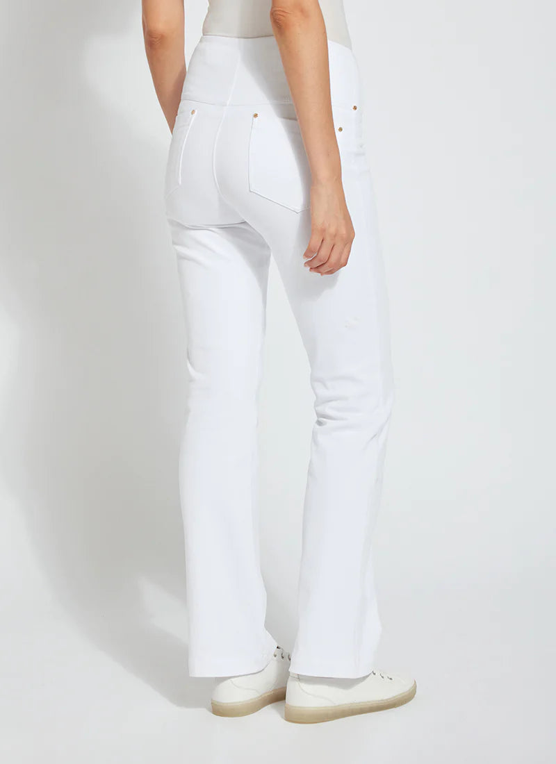 Baby Bootcut Denim Jeans for Girls - Soft Stretch White Denim Pants - Perfect for Playdates & Family Outings