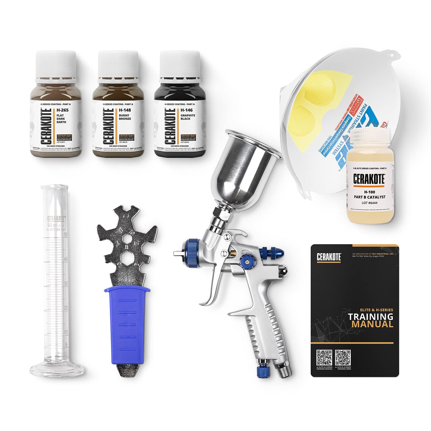 CERAKOTE® H-Series Oven Cure Starter Kit - High-Temperature Ceramic Coating for Firearms, Automotive & Industrial Use - Perfect for DIY Gun Refinishing, Engine Parts & Metal Protection