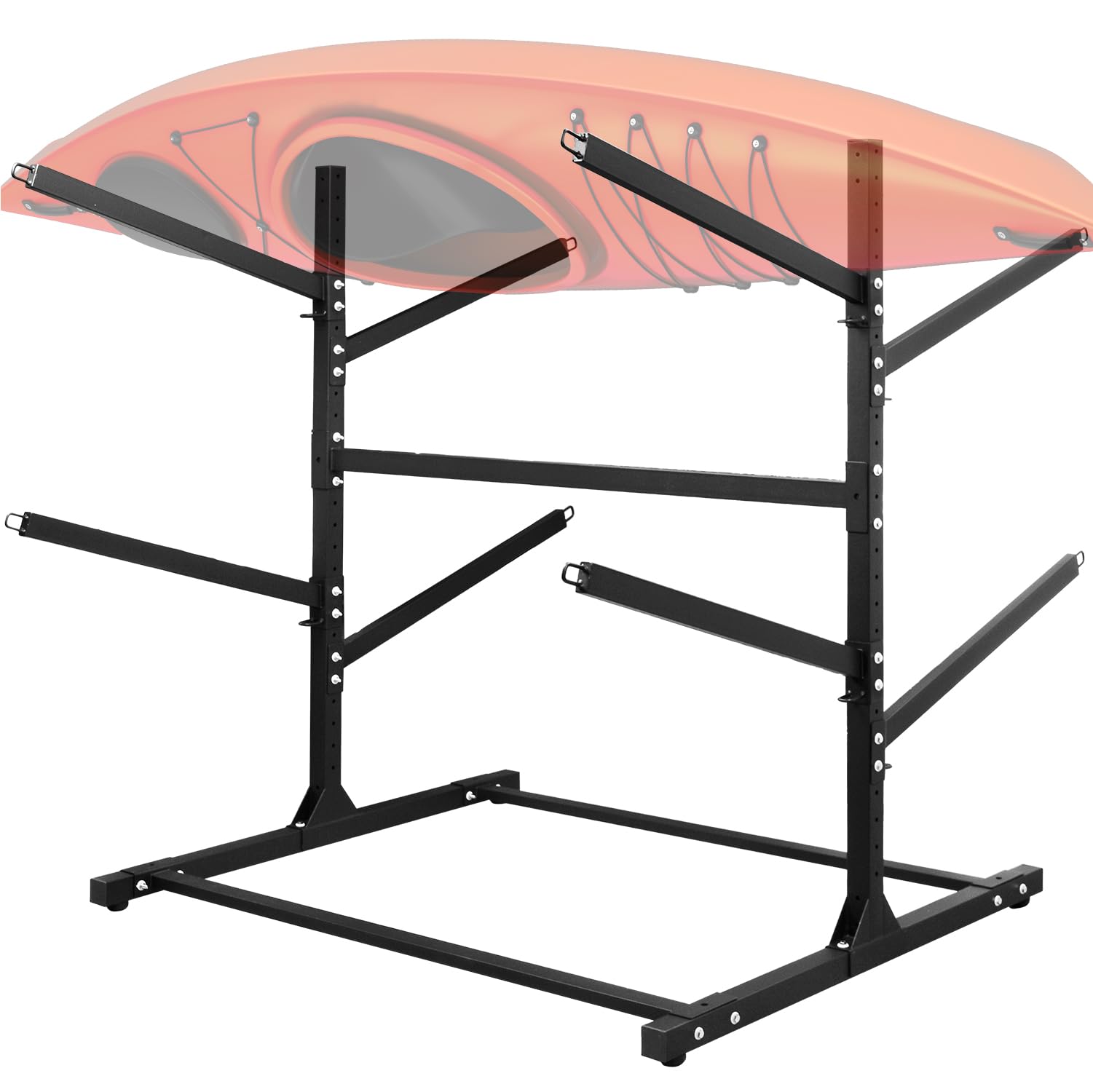 Adjustable Kayak Storage Rack - Heavy Duty SUP Stand, Weatherproof Canoe & Paddleboard Holder for Indoor/Outdoor Use - Perfect for Garage, Shed, Dock, and Beach Storage