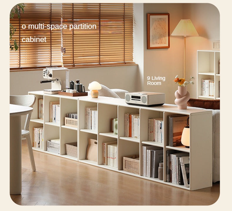 Poplar Solid Wood Bookcase - Free Combination Cream Style Bookshelf for Living Room, Bedroom & Office Storage