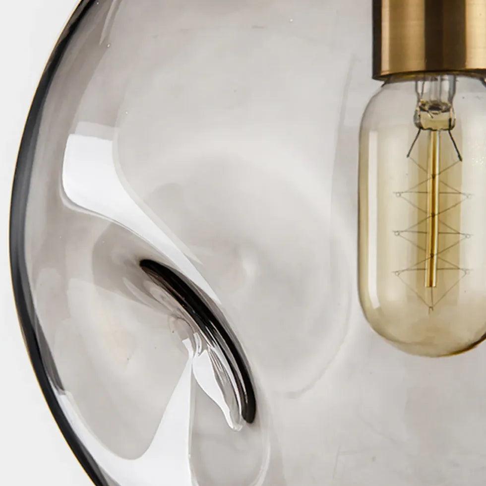 Modern Spherical Glass Bubble Pendant Light - Elegant Ceiling Lighting for Living Room, Bedroom, and Dining Room Decor