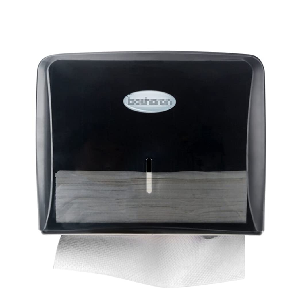 Commercial Paper Towel Dispenser Wall Mount - Black C-Fold & Multifold Hand Towel Holder for Bathroom, Kitchen & Office | Heavy-Duty Stainless Steel Restroom Tissue Dispenser for High-Traffic Areas