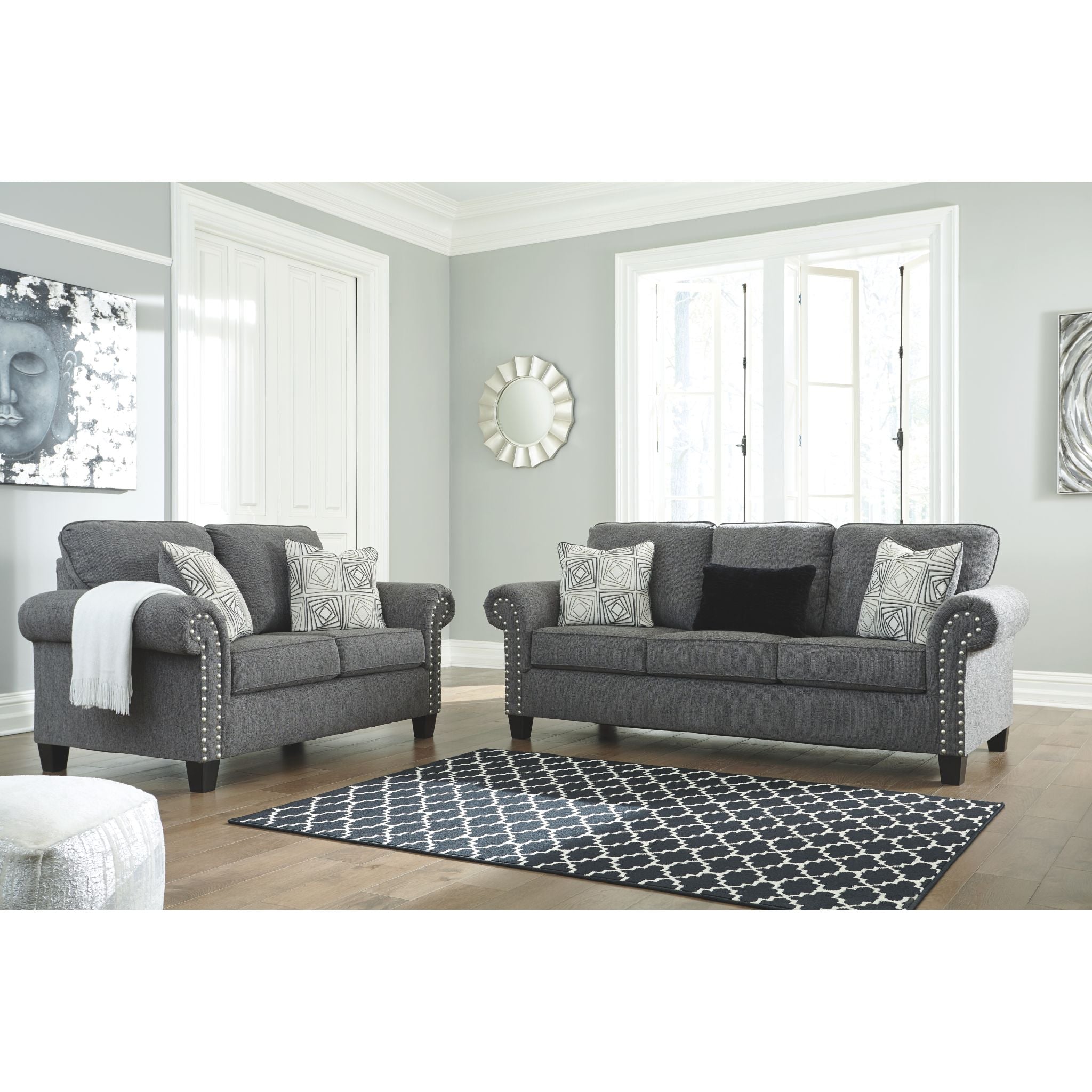 Agleno Charcoal Gray Sofa - Modern Comfortable Couch for Living Room, Lounge & Home Theater Seating