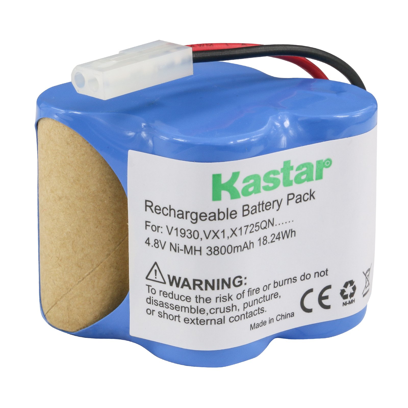 Kastar V1930 Replacement Battery - Ni-MH 4.8V 3800mAh (1 Pack) Compatible with Euro Pro Shark X1725QN, V1700Z, VX1, VAC-V1930, V1930, X8905 Cordless Vacuum Cleaners - Perfect for Home Cleaning & Maintenance
