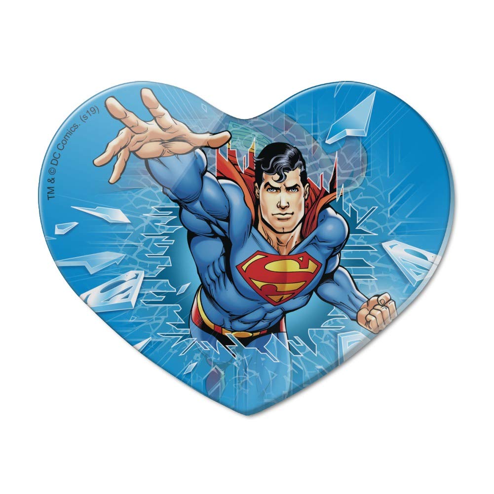 Superman Breaking the Ice Heart Acrylic Fridge Magnet - Fun & Durable Refrigerator Decor for Offices, Kitchens, Dorms - Perfect Gift for DC Comics Fans