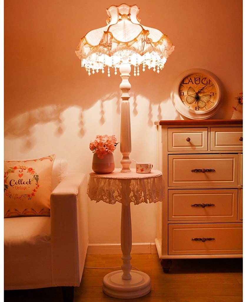 GAOXIN Continental Warm Pink Romantic Floor Lamp for Bedroom, Princess Girl Kids Room & Living Room - High-Footed AA+ Lamp for Cozy Reading & Nighttime Ambience