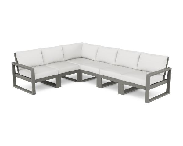 Polywood EDGE 6-Piece Modular Deep Seating Set - Outdoor Patio Furniture for Garden, Deck, Poolside - Durable & Weather-Resistant