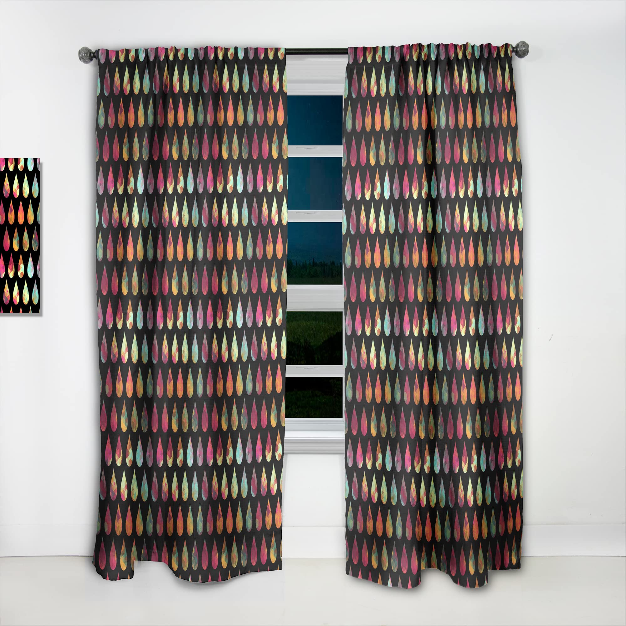 Geometric Pattern Blackout Curtains - Thermal Insulated Single Panel (52x108 inches) for Bedroom & Living Room - Modern Home Decor for Light Blocking & Privacy