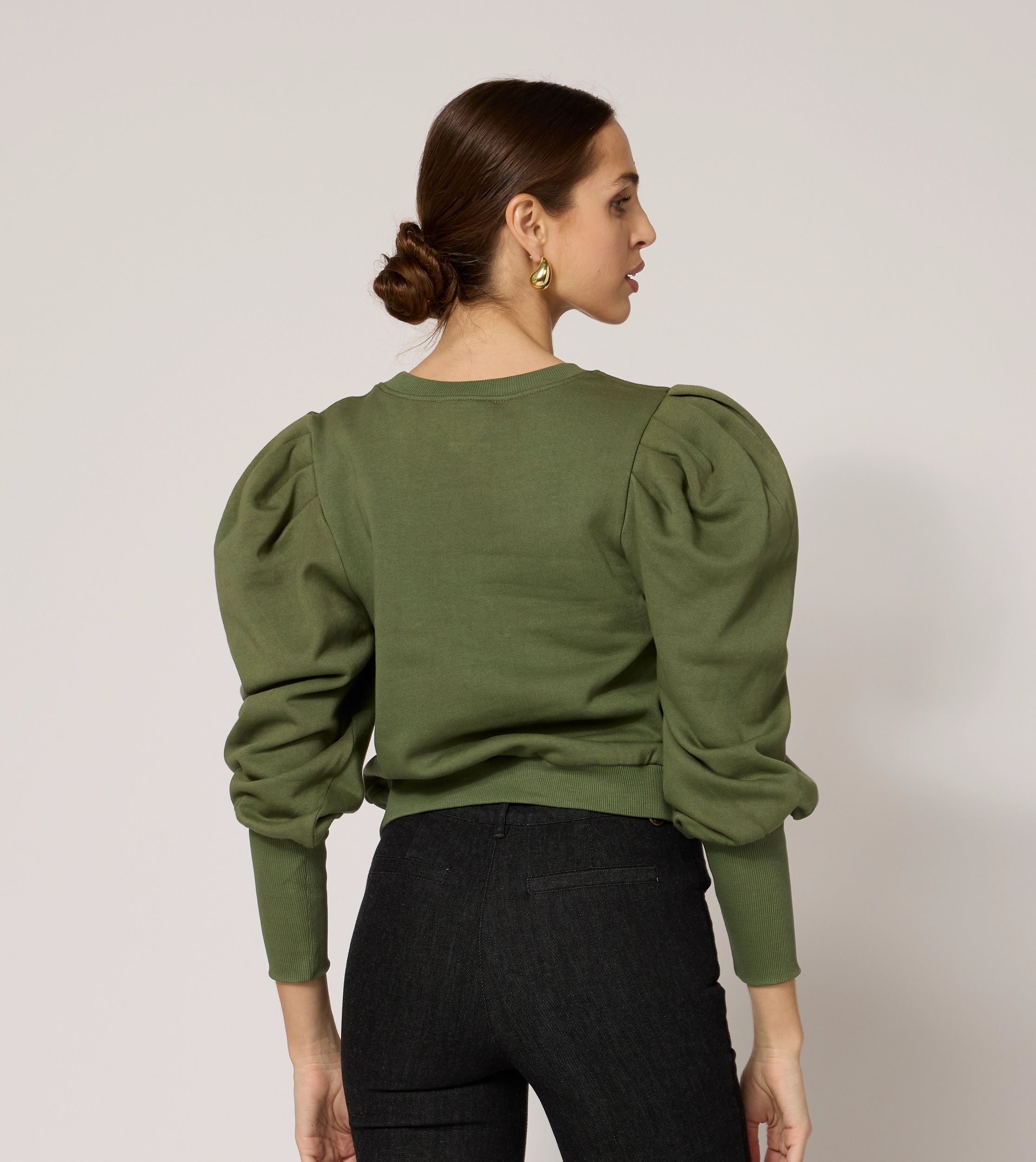 Indi Sweatshirt for Women | Army Green Pullover Hoodie - Casual Comfort Wear for Fall & Winter