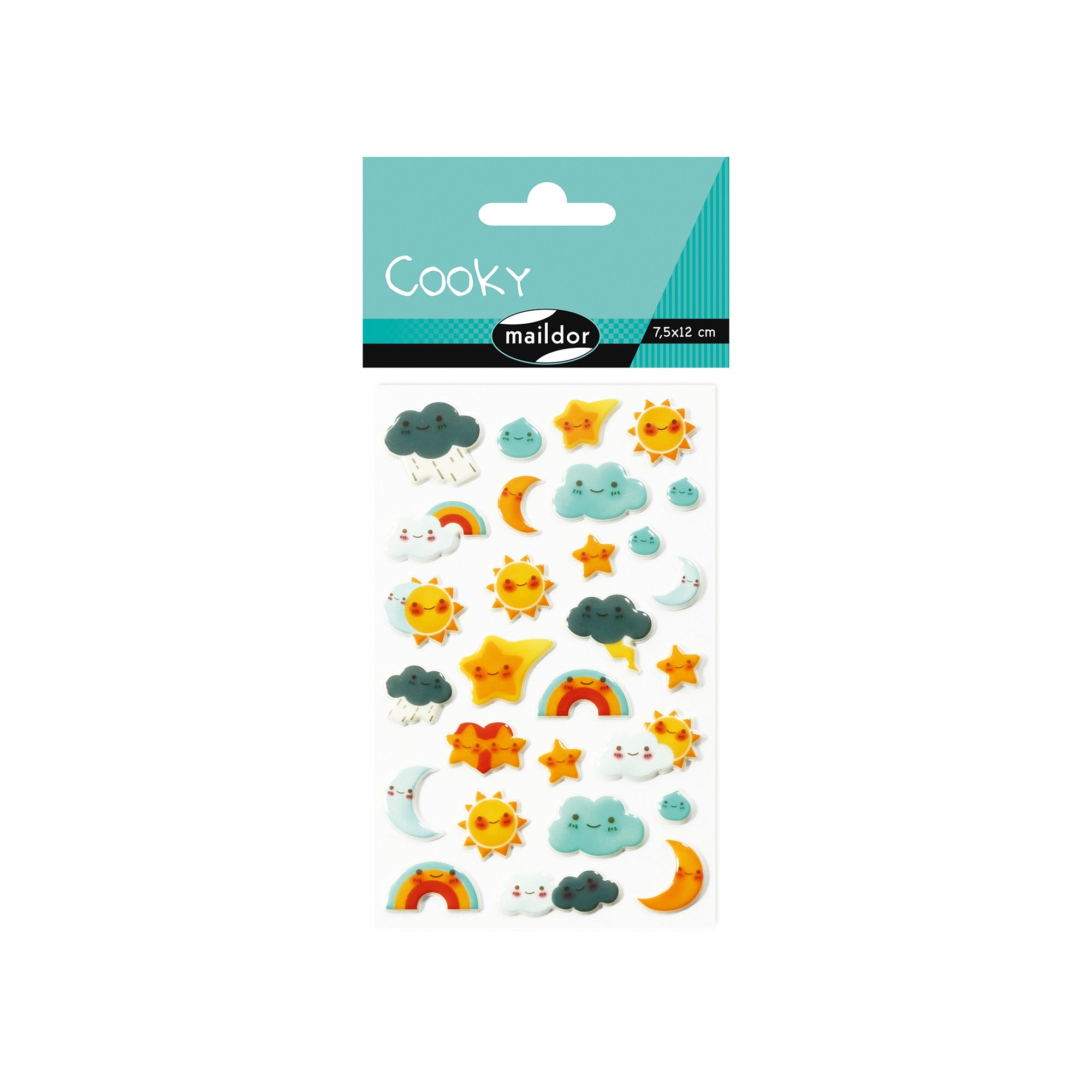 3D Kawaii Weather Cookie Stickers - Cute Baking Decorations for Cookies, Cupcakes, and DIY Crafts - Perfect for Parties, Gifts, and Scrapbooking