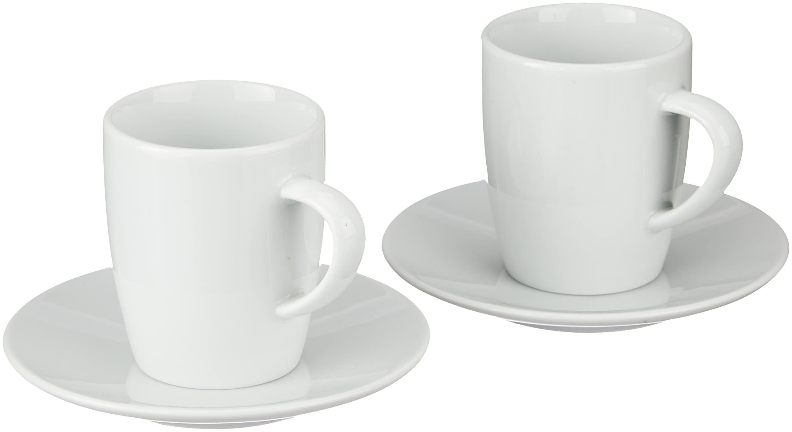 JURA 66499 White Coffee Cups Set of 2 with Saucers - Premium Porcelain Espresso Cups for Home, Office & Cafe Use - Perfect for Cappuccino, Latte & Tea