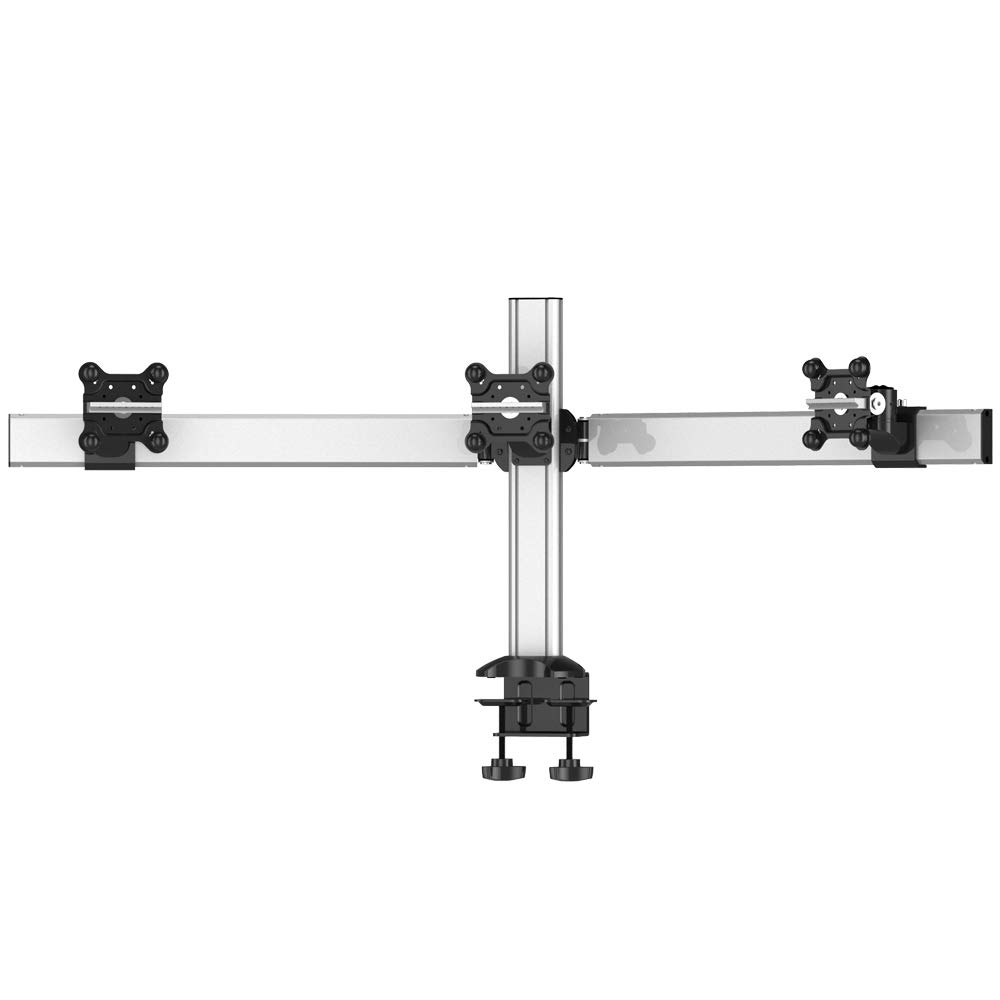 Triple Monitor Stand for Apple Displays - Low Profile Desk Mount with Adjustable Arms | Perfect for Home Office, Gaming Setup & Multi-Tasking Workspaces