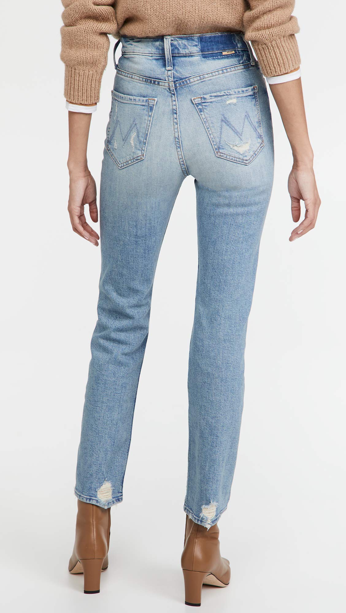 MOTHER Women's The Insider Crop Jeans - High Waisted Skinny Denim Pants for Casual Wear & Night Out | Trendy Stretch Jeans for Women