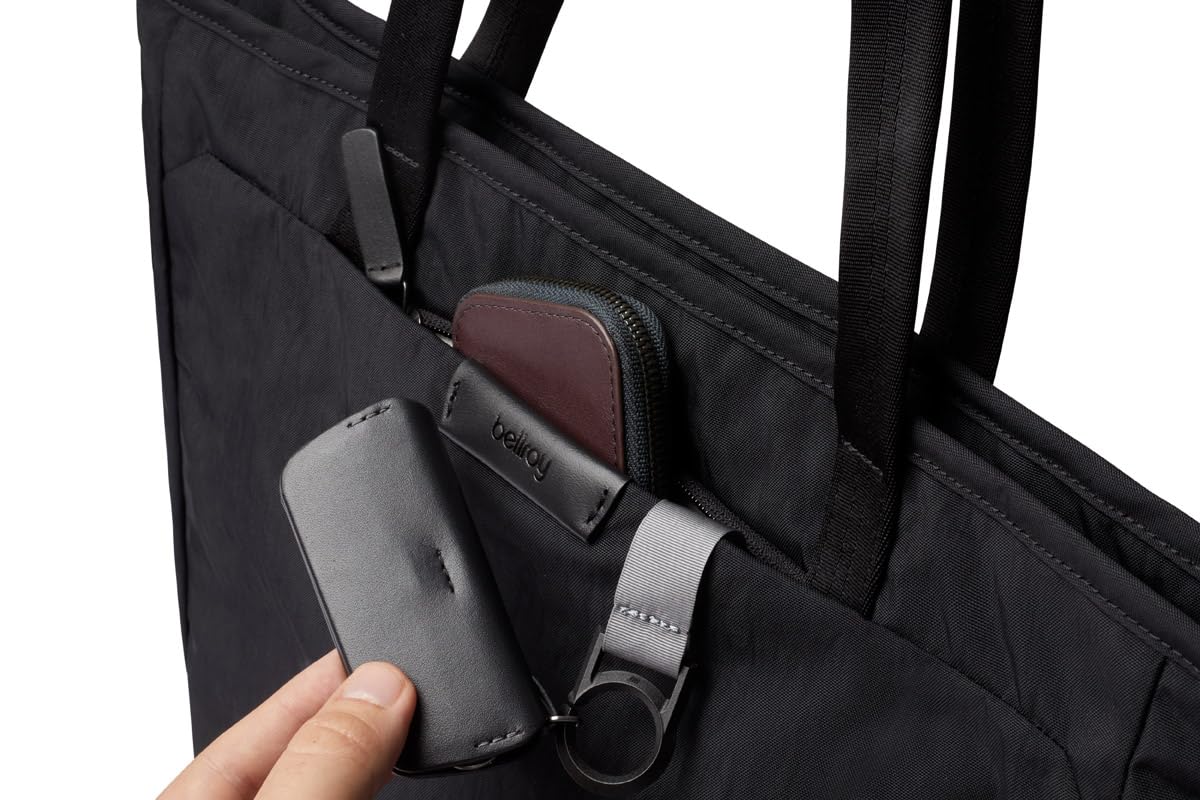 Bellroy Tokyo Tote Compact 12L Laptop Bag - Waterproof Nylon Tote for Work & Travel - Lightweight & Durable Raven Black Shoulder Bag for Women & Men - Perfect for Office, Commute & Weekend Getaways