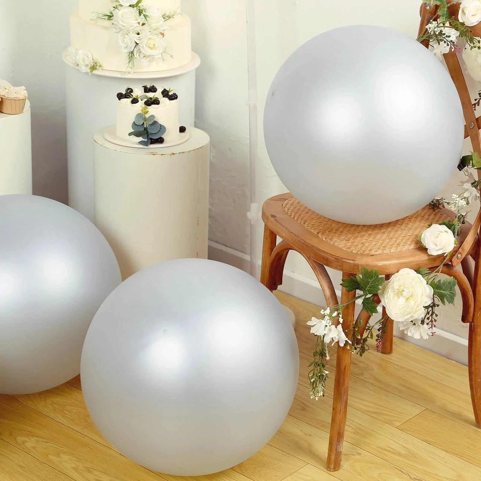 5 Pack Shiny Pearl Biodegradable Party Balloons - Eco-Friendly Wedding, Birthday & Baby Shower Decorations for Sustainable Celebrations