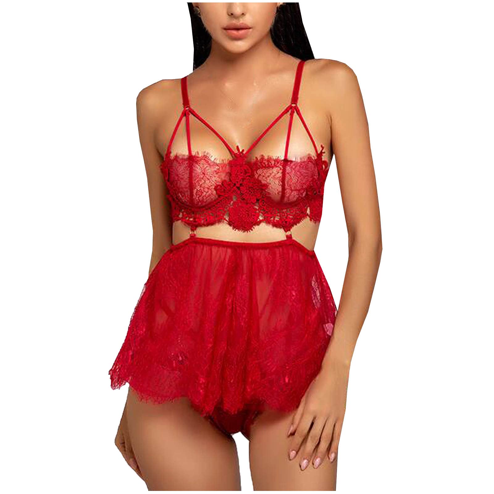 Sexy Lingerie Set for Women - Comfortable Babydoll Sleepwear & Body Stocking Underwear One Size | Perfect for Valentine's Day, Honeymoon & Romantic Nights