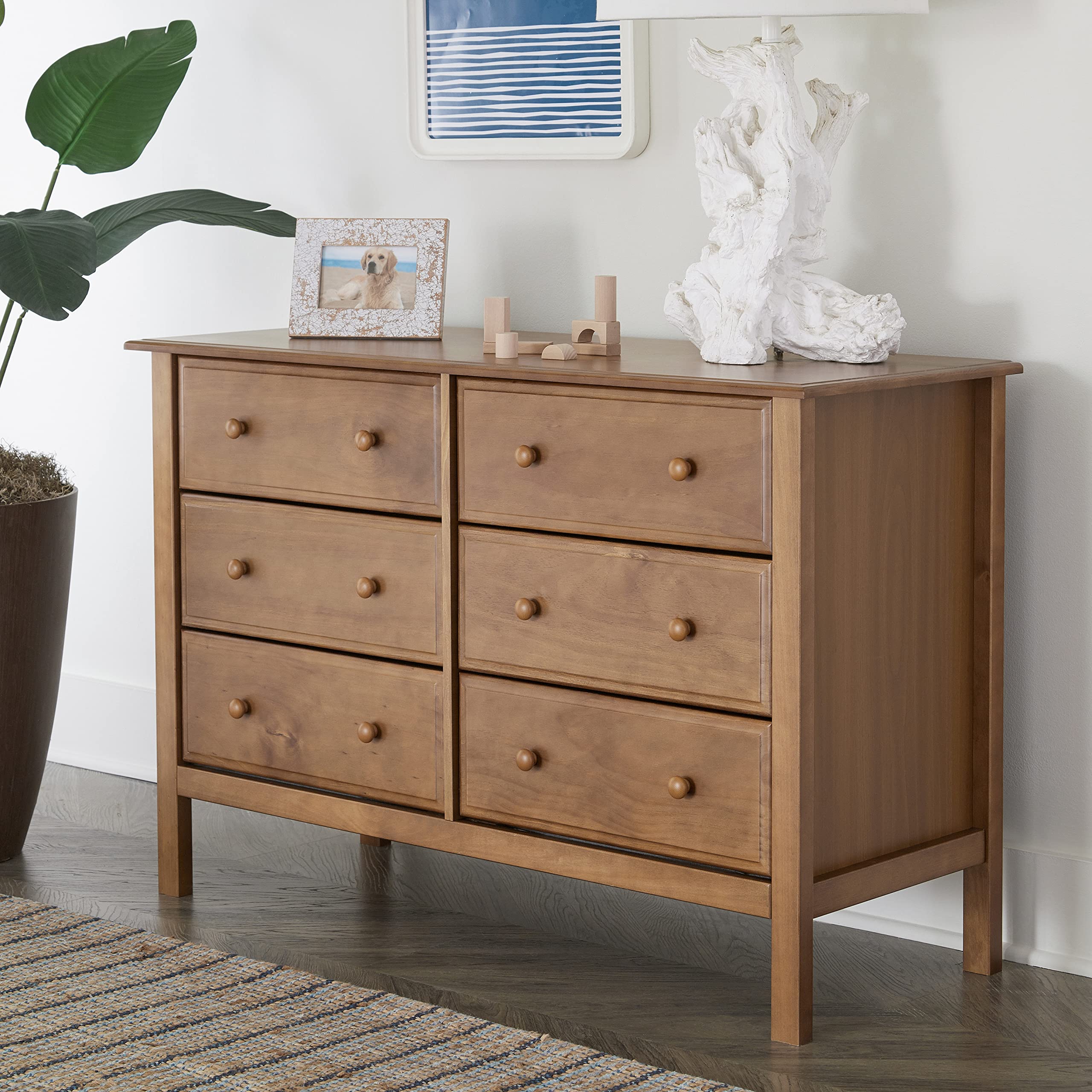 Davinci Jayden 6-Drawer Double Wide Chestnut Dresser - GREENGUARD Gold Certified for Low Chemical Emissions | Perfect for Bedroom, Nursery, or Dorm Organization & Storage