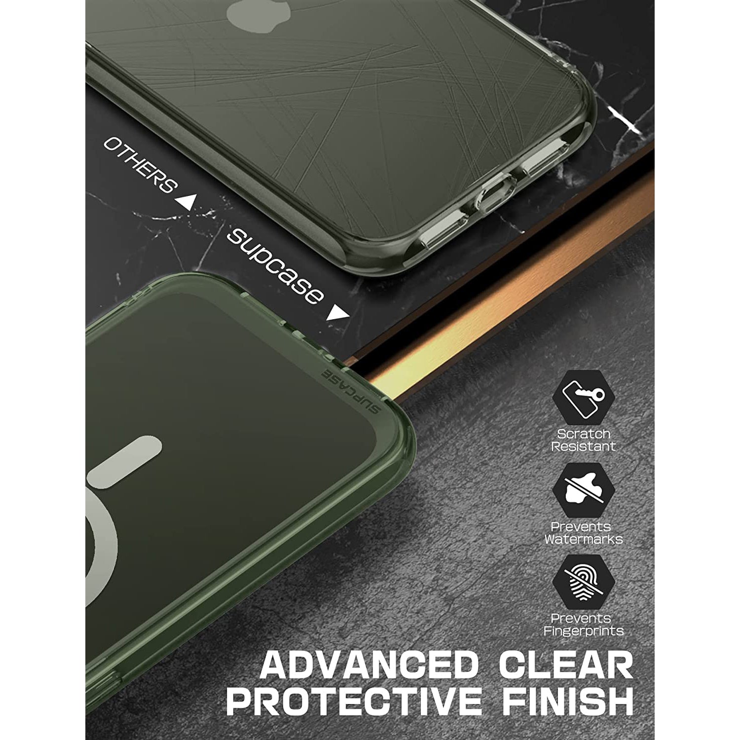 iPhone 14 Pro Max Case 6.7 Inch - Unicorn Beetle MAG Slim Clear Protective Cover with MagSafe Compatible in Green Fog | Perfect for Everyday Use, Travel & Wireless Charging