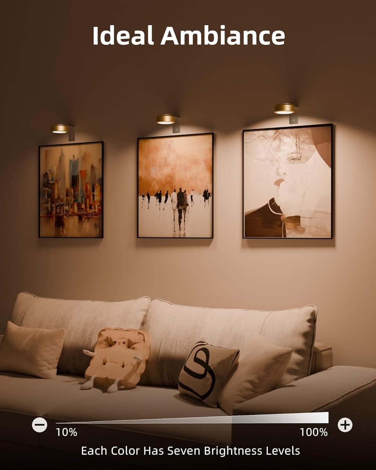 EZVALO 6-Pack Wall Lights for Picture Frames, Gallery Lighting, Art Display - Perfect for Home Decor, Living Room, Bedroom & Office