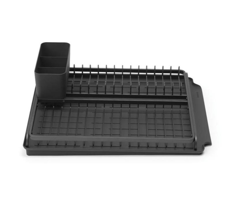 Stainless Steel Dish Drying Rack - Large Capacity Kitchen Organizer with Drain Board, Dark Grey | Perfect for Countertop Space Saving & Dishware Storage
