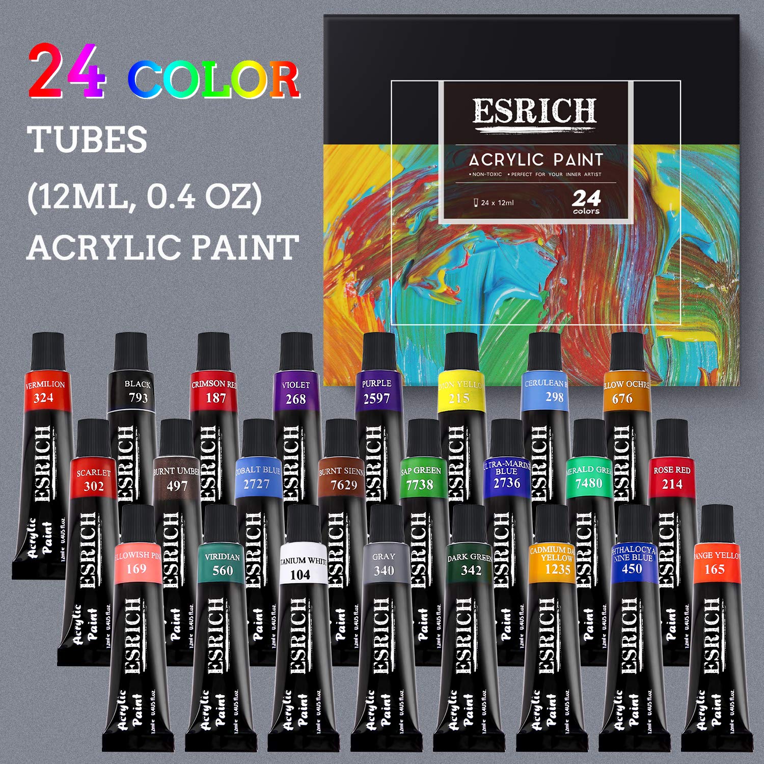 57 PCS Professional Acrylic Paint Set with Brushes, Easel, Canvases, Painting Pads, Palette & Accessories - Perfect for Beginners & Artists - Ideal for Canvas Painting, DIY Art Projects & Home Decor