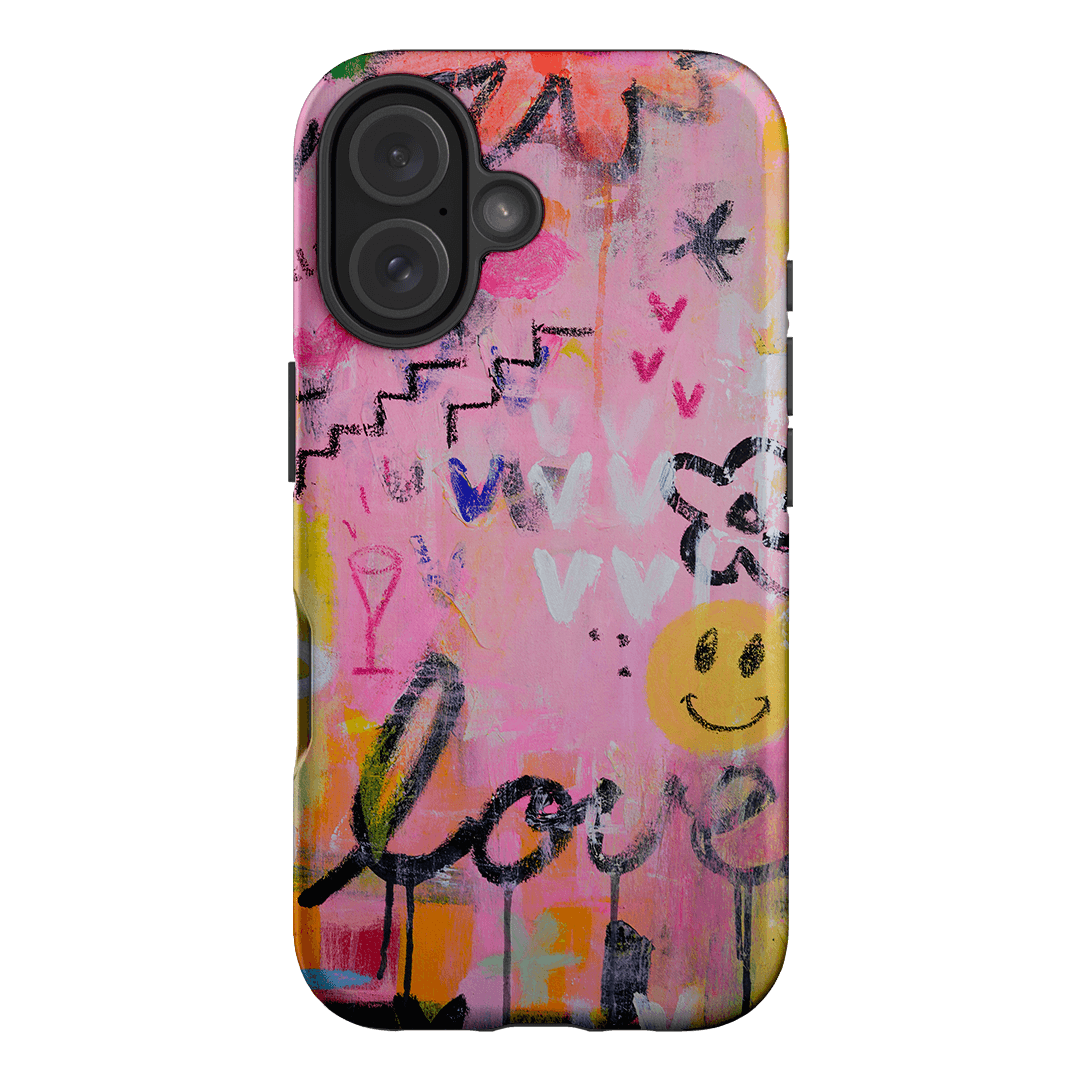 Love Smiles Cute Heart Design Phone Case - Shockproof Protective Cover for iPhone & Samsung | Perfect Gift for Valentine's Day, Anniversary & Couples