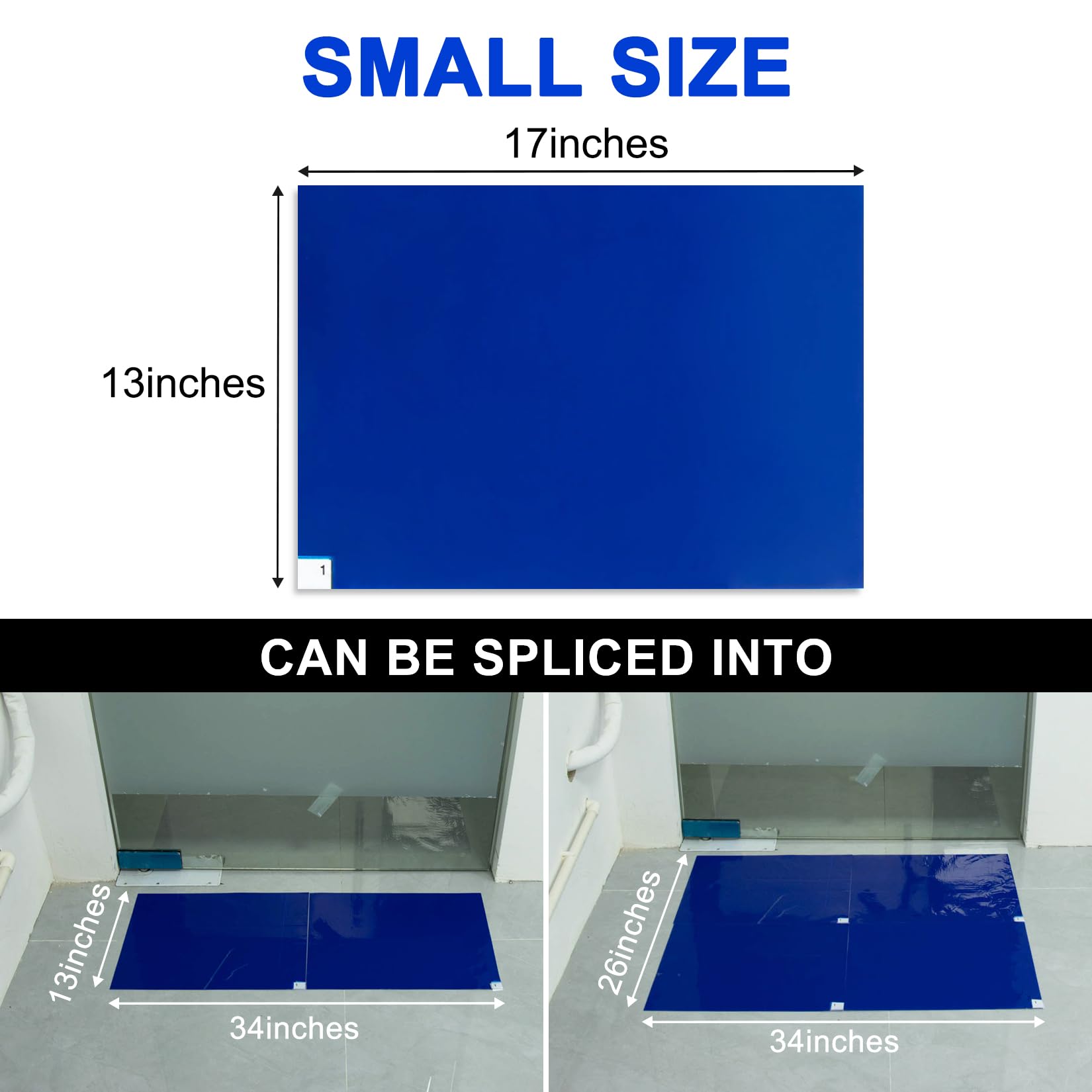 CARGEN Sticky Mats 17x13 Inches - Adhesive Floor Mats for Pet Hair Removal, Cleanroom, Laboratory & Hospital Use | 30 Sheets Blue Tacky Mat | 1-Pack for Home, Office & Industrial Cleaning