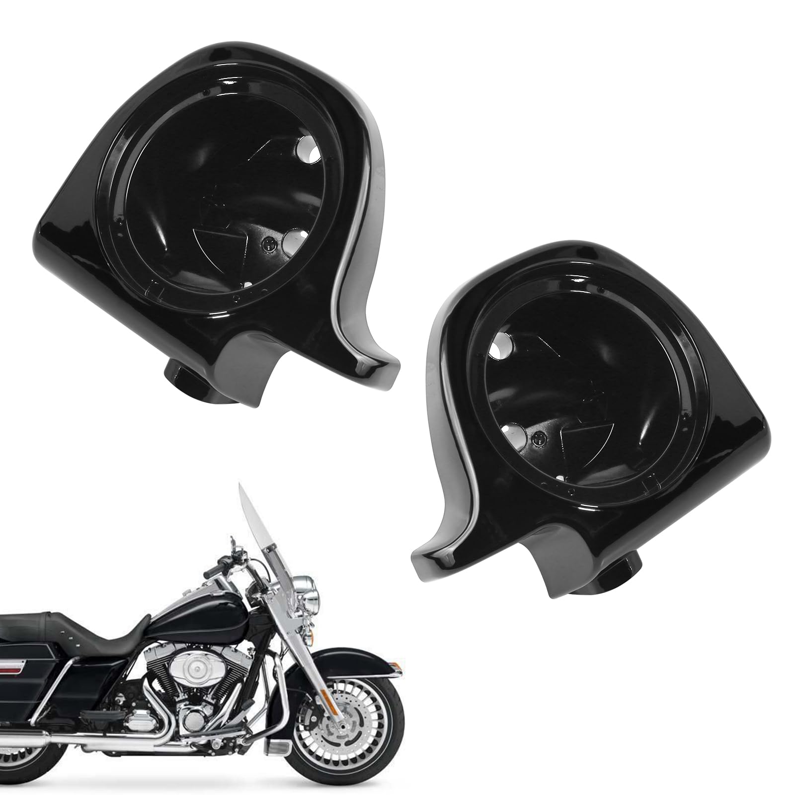 6.5 Inch Speaker Box for Harley Davidson Road King & Street Glide 1994-2014 - Black Lower Vented Fairing Speaker Pods (Set of 2) - Perfect for Motorcycle Audio Upgrades & Long Rides
