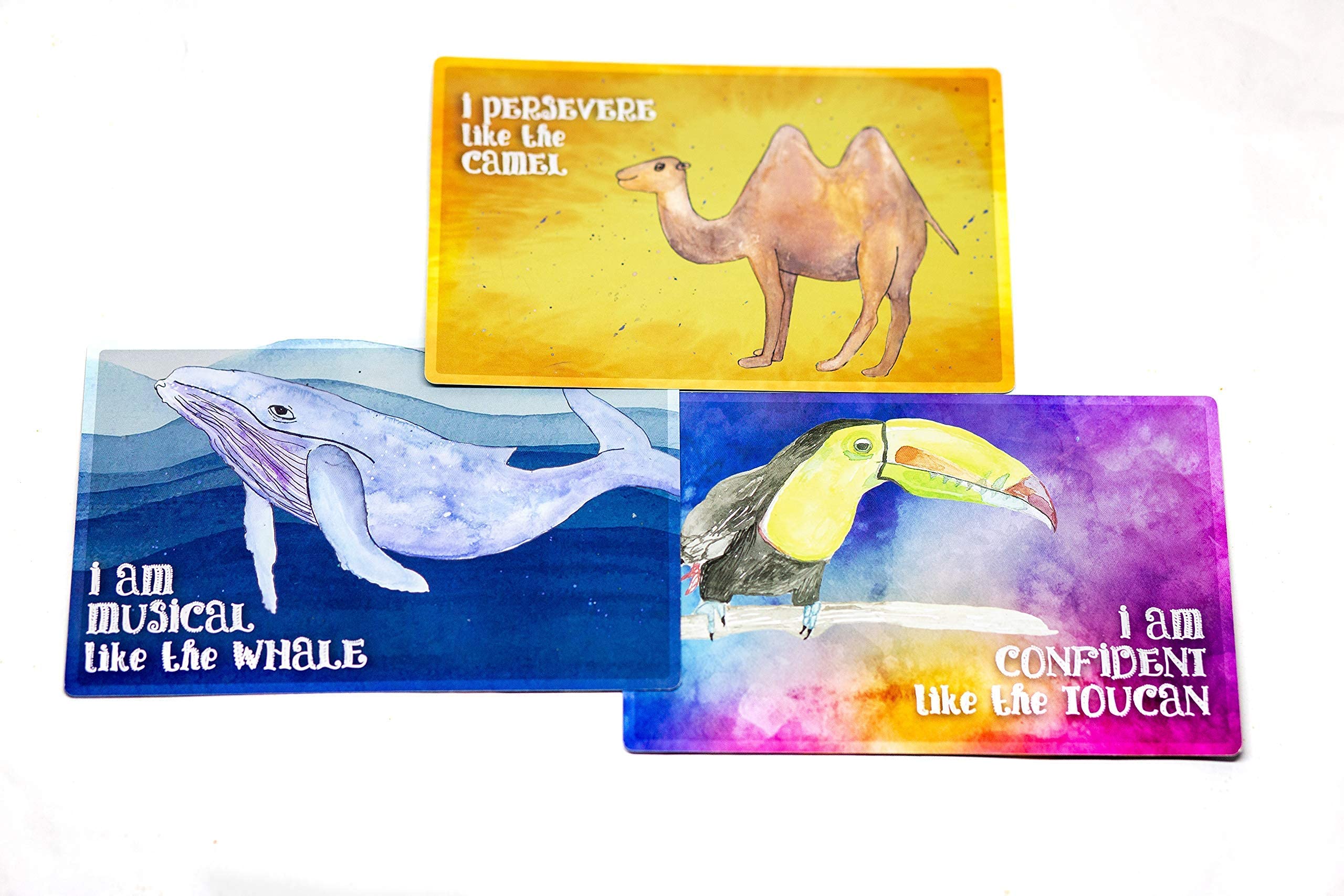 Little Luminaries Positive Affirmation Cards for Kids, Toddlers & Teens - 45 Inspirational Animal Portrait Cards with Discovery Book | Mindfulness Activities, Meditation & Self-Esteem Building for Children