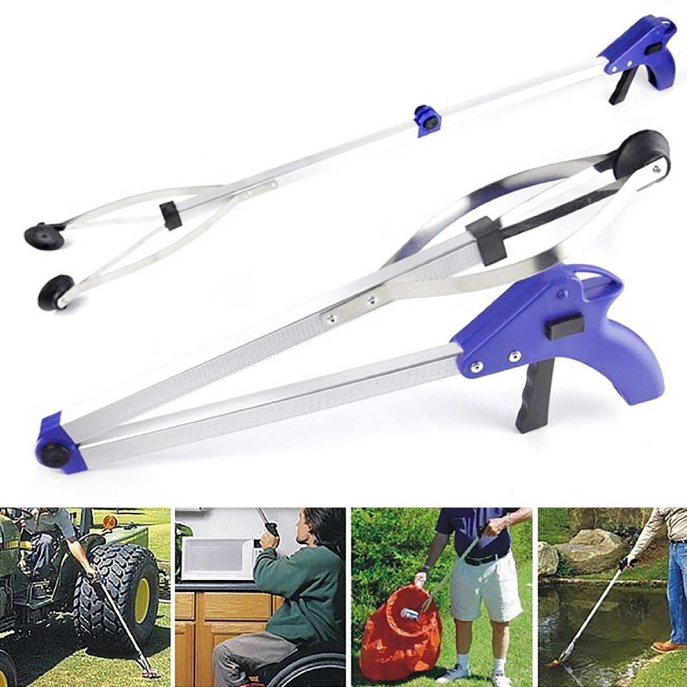 Reacher Grabber Tool - Lightweight Aluminum Extendable Pick Up Tool with Suction Cup Grip for Elderly & Disabled - Perfect for Light Bulb Changing, iPad Retrieval, Trash Pickup, Gardening & Litter Collection (32