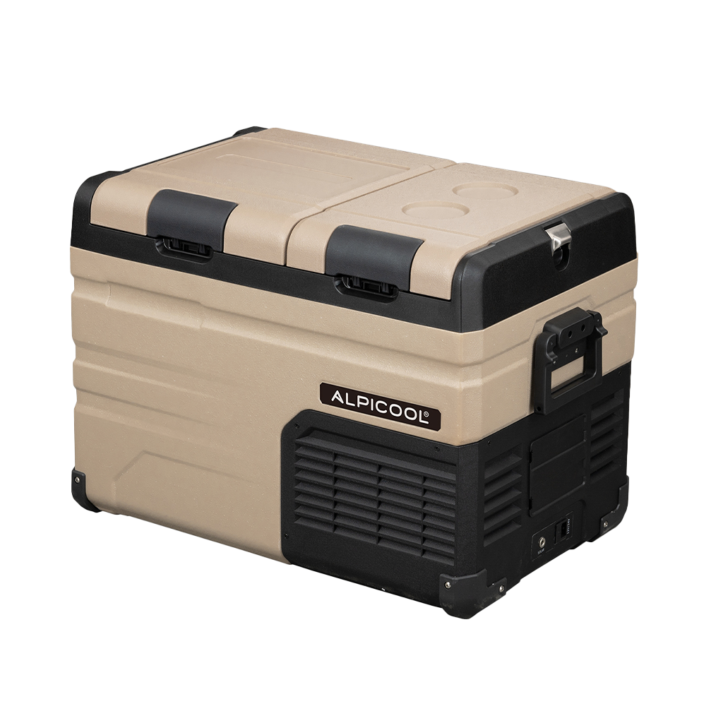 Alpicool TA35 12V/24V Portable Car Refrigerator - 35L Dual Zone Fridge Freezer for Camping, Road Trips & RV Travel - Compact Car Cooler with AC/DC Power & Digital Display