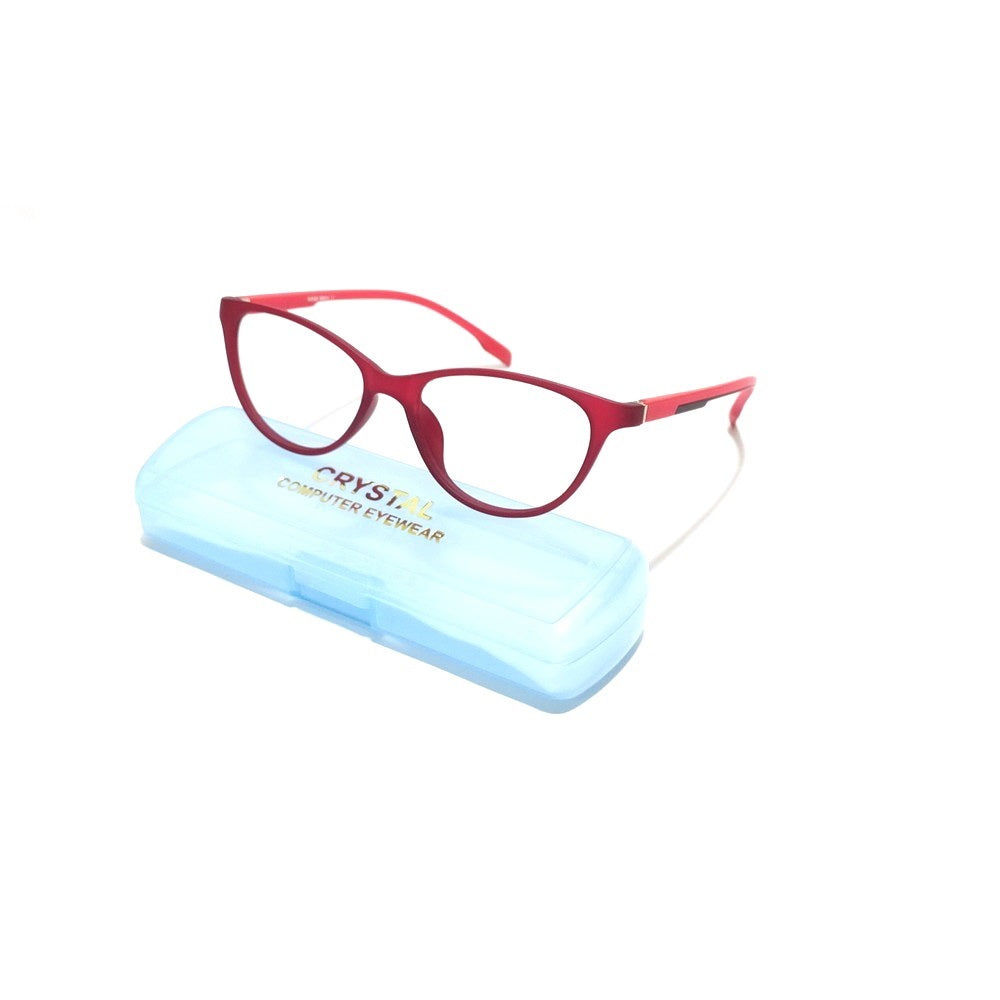 Red Cat Eye Kids Spectacle Frames - Zero Power Glasses for Boys & Girls Ages 3-6 Years | Stylish & Durable Eyewear for School, Reading & Playtime
