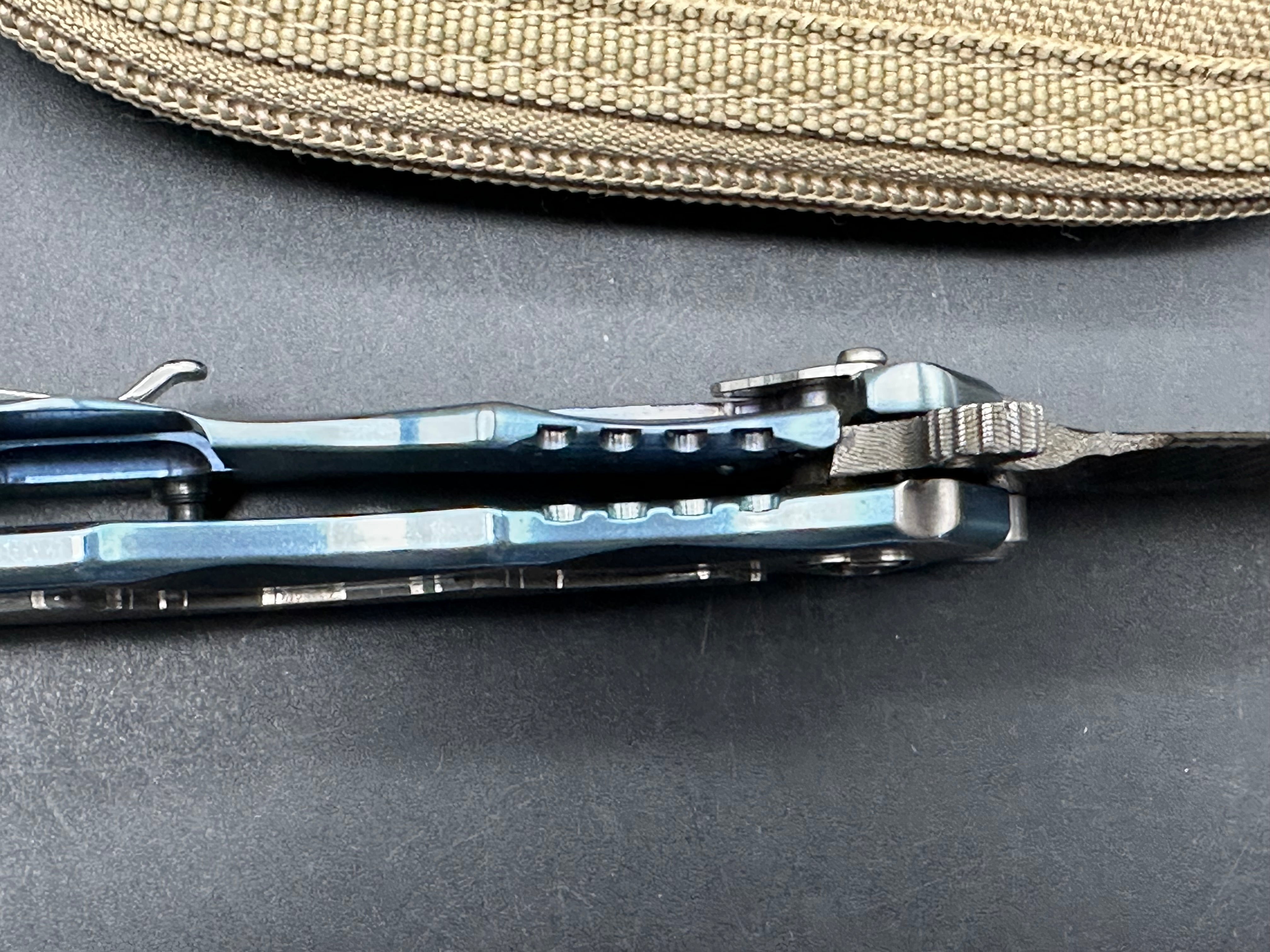 Darrel Ralph Custom Gunhammer Knife - Handcrafted Milled Damascus Steel Blade with Anodized Titanium Handle & Damascus Inlay | Tactical EDC, Outdoor Survival, Hunting, and Collector's Knife