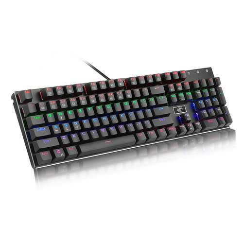 E element Z88 104-Key NKRO USB Wired RGB Backlit Mechanical Gaming Keyboard with Outemu Blue Switches - Perfect for PC Gaming, Typing & Office Work