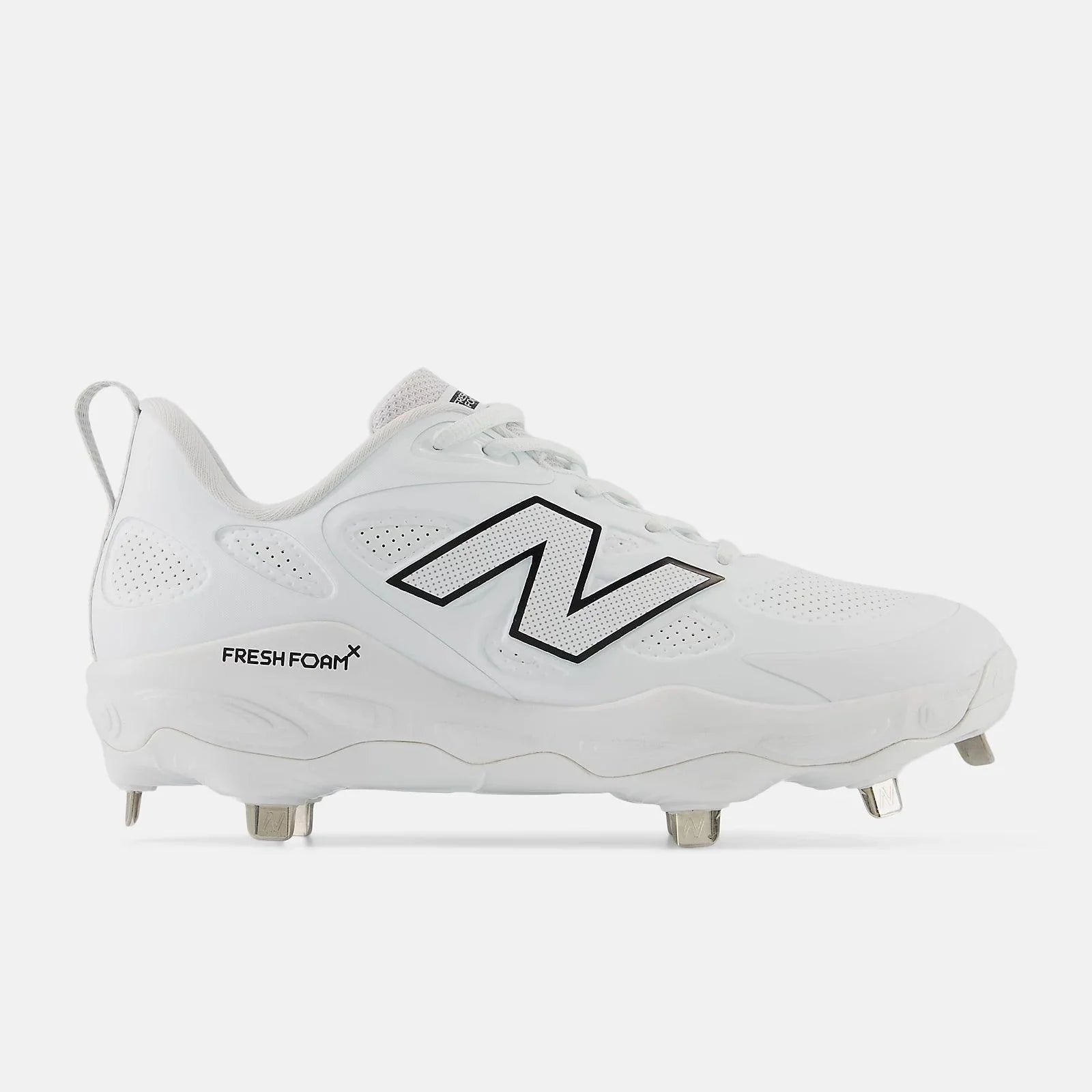 New Balance Women's Fresh Foam X Velo v4 Metal Fastpitch Softball Cleats - Synthetic White (SMVELOS4) | Lightweight & Supportive for Competitive Games & Training