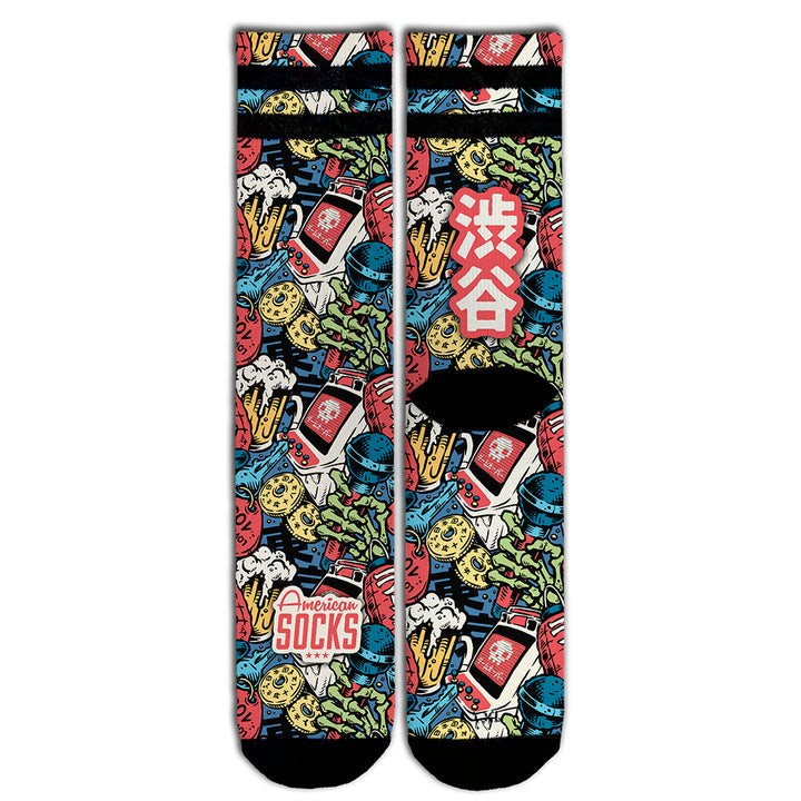 American Socks Signature Shibuya Mid High - Trendy Cotton Crew Socks for Men & Women - Perfect for Casual Wear, Street Fashion & Everyday Comfort