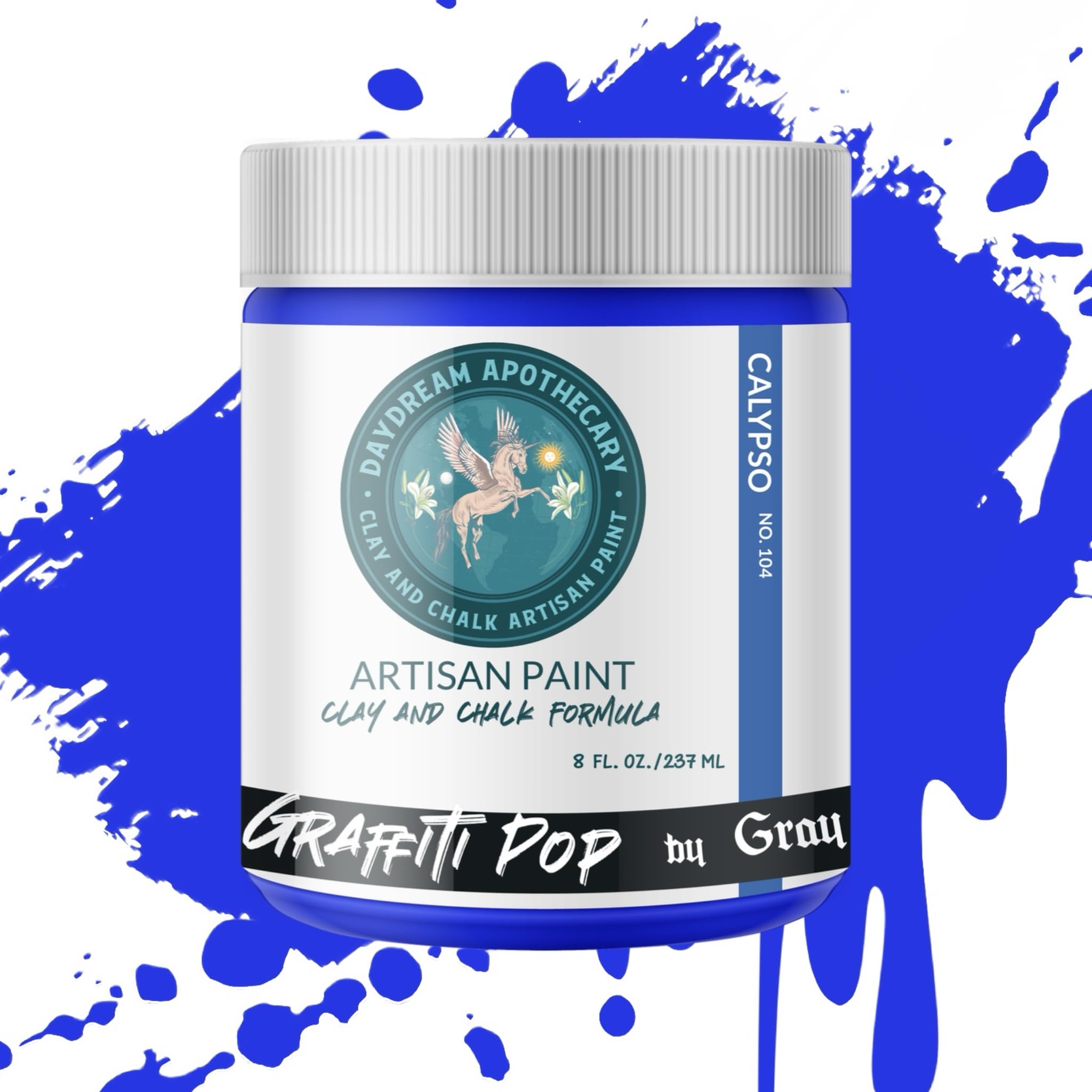 Premium Matte Cobalt Blue Chalk & Clay Paint - 8oz for Furniture, Wood DIY Projects & Home Décor | Non-Toxic Artist & Crafter Paint | Perfect for Shabby Chic Furniture, Cabinets & Crafting Projects