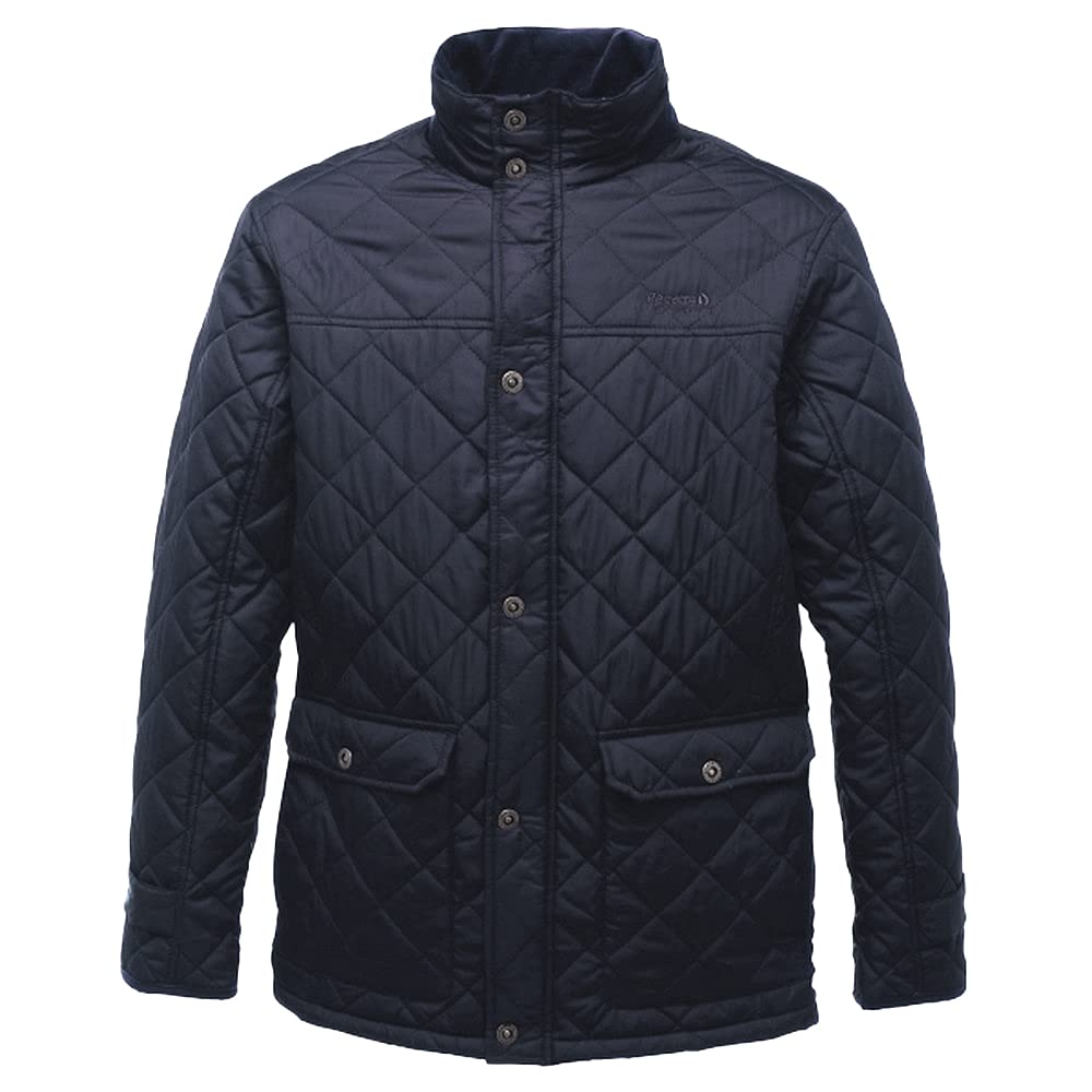 Men's Tyler Quilted Jacket TRA441 - Navy Blue, Size L (Chest 42
