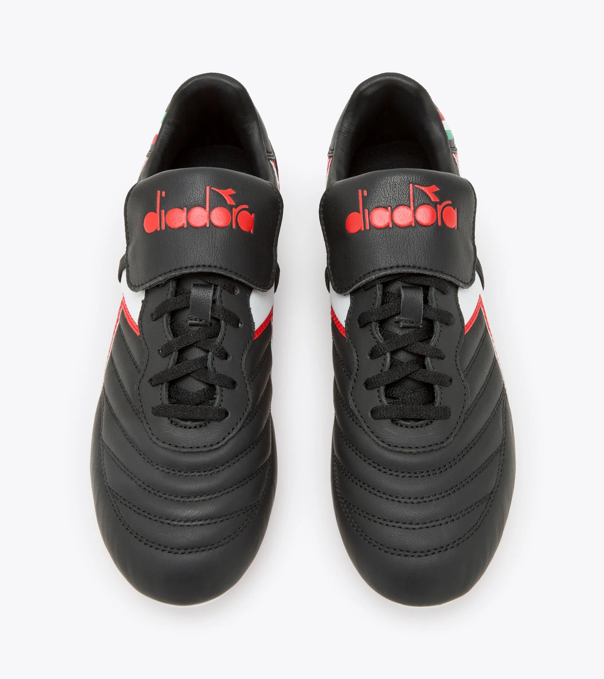Diadora Brasil OG LT T MDPU Soccer Cleats - Black/White/Milano Red - Premium Football Boots for Men - Perfect for Turf & Grass Fields - Ideal for Training & Matches