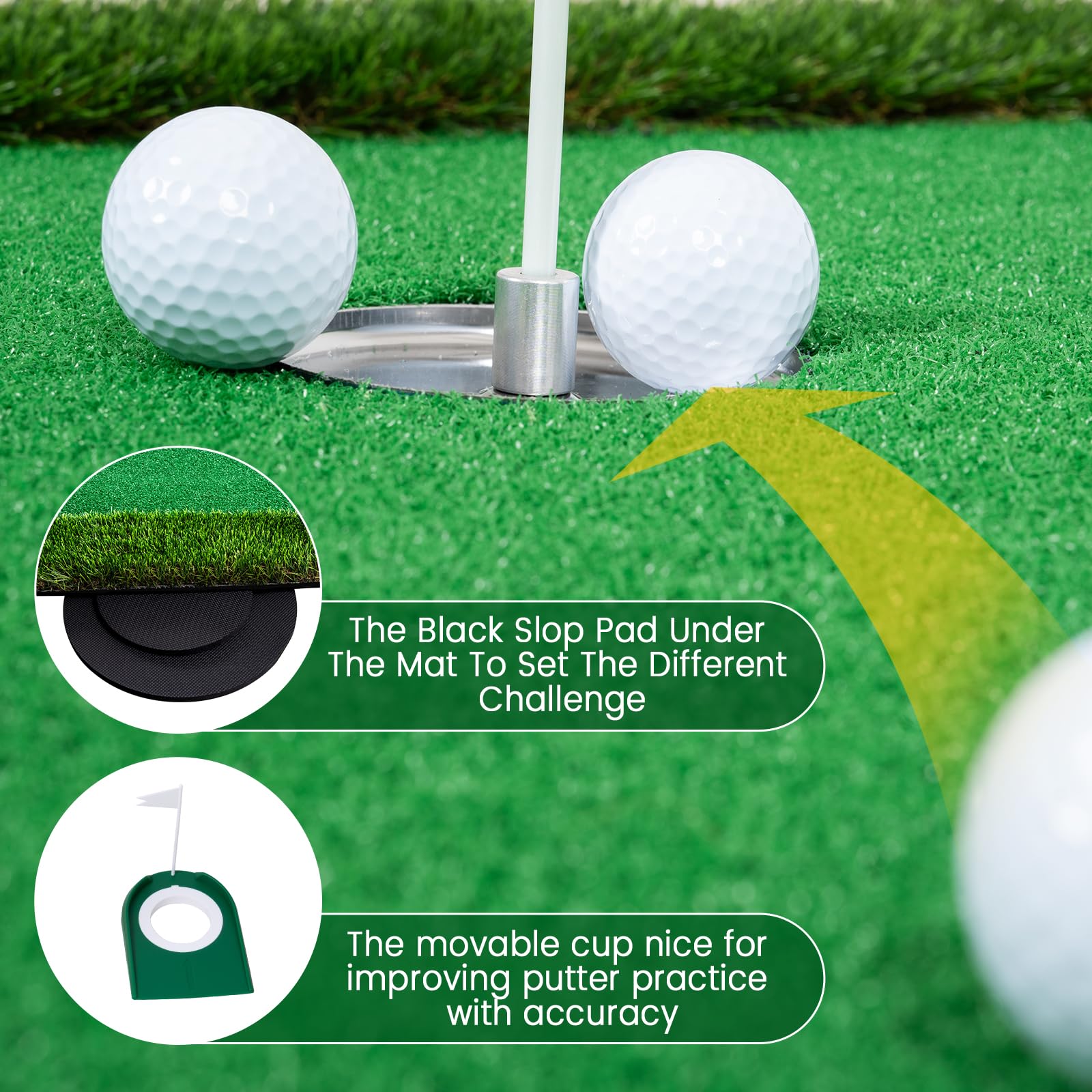 Premium 5x10ft Golf Putting Green Mat - Thickened Professional Indoor/Outdoor Practice Turf for Realistic Golf Training | Perfect for Home, Office & Backyard Use