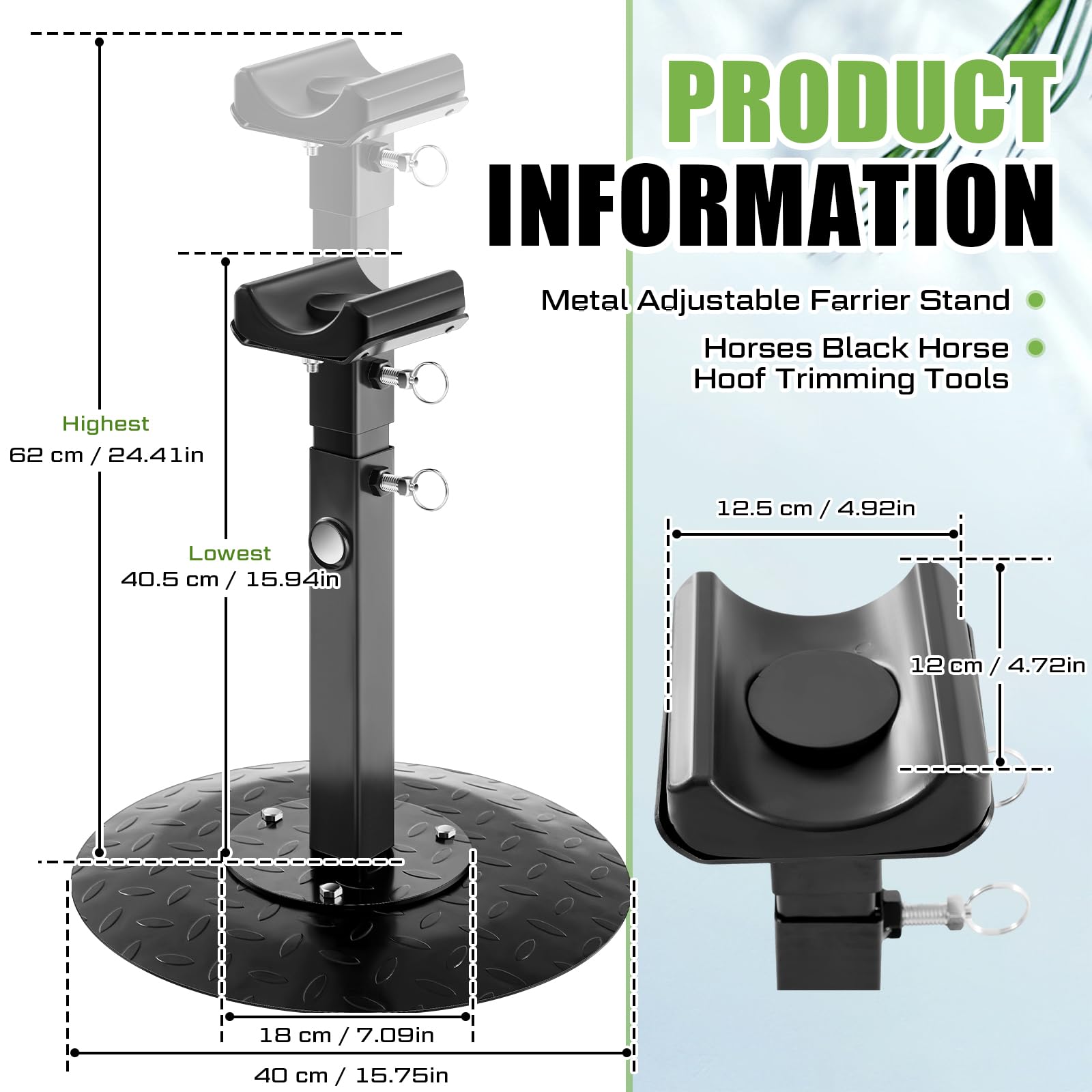 **Zonon Adjustable Metal Farrier Stand for Horses - Heavy Duty Blacksmith Hoof Stand with Height Adjustment - Perfect for Horse Hoof Trimming, Shoeing & Blacksmithing**
