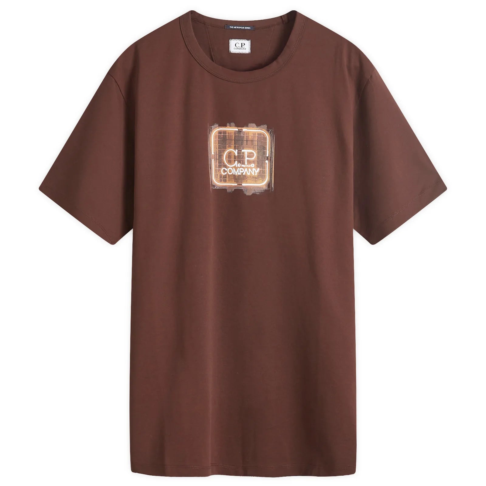 CP Company Brown Logo T-Shirt for Men | Casual Cotton Tee | Streetwear Fashion | Perfect for Everyday Wear & Urban Outfits