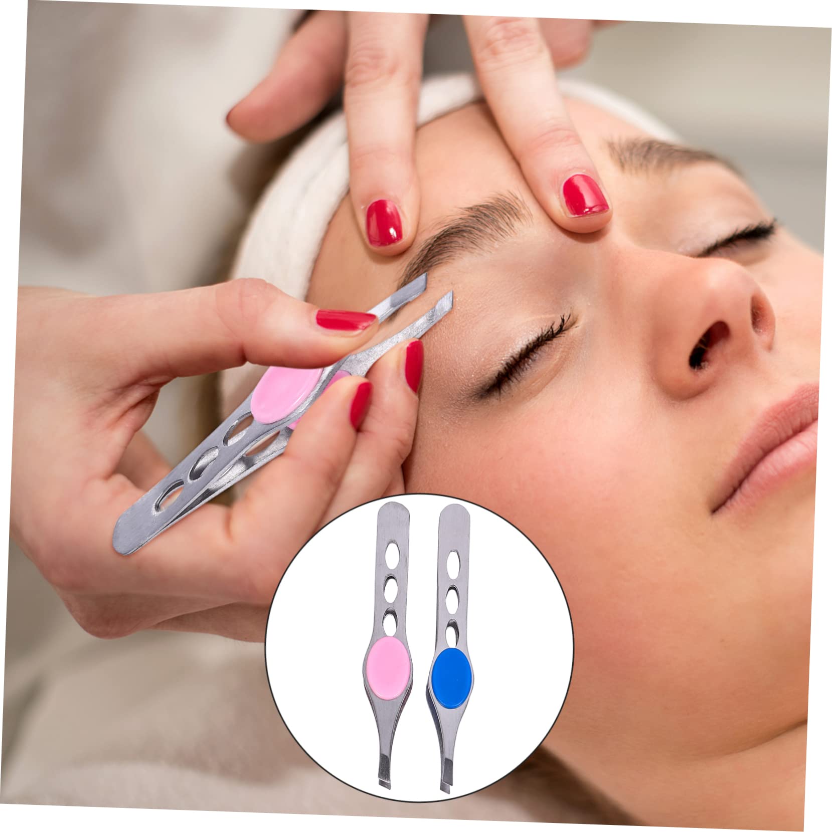 Professional Stainless Steel Eyebrow Tweezers Set - 4pc Slant & Pointed Tweezers, Eyelash & Facial Hair Removal Tools - Perfect for Makeup Artists, Salon Professionals & Home Grooming Kits
