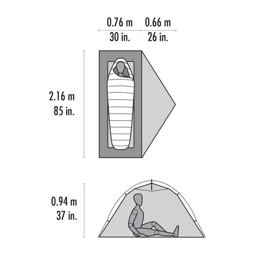 MSR Hubba Hubba 1-Person Lightweight Backpacking Tent - Ultralight Compact for Solo Hiking, Camping & Outdoor Adventures