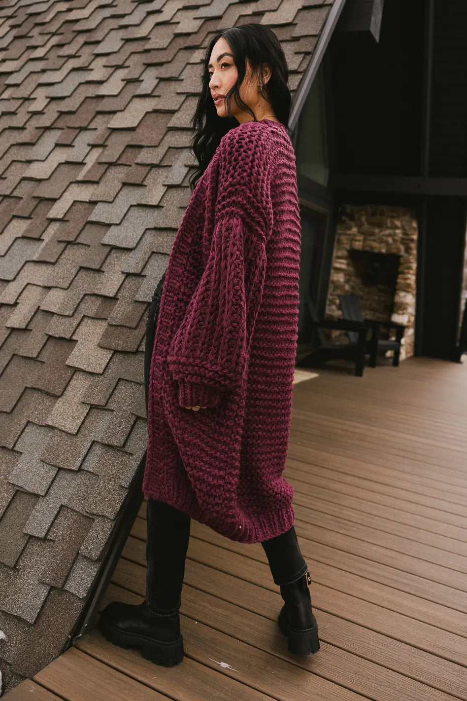 Marlee Long Cardigan in Purple - Soft & Stylish Women's Cardigan Sweater for Fall & Winter | Perfect for Layering, Office Wear & Casual Outfits