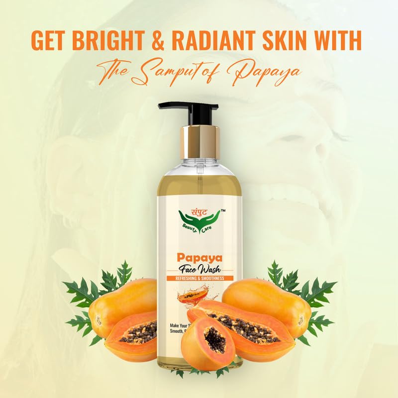 Natural Papaya Face Wash for Brightening & Smooth Skin - Refreshing Cleanser for Glowing Complexion | Perfect for Daily Skincare & Acne-Prone Skin