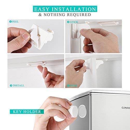 16 Pack Magnetic Cabinet Locks - Child Safety Latches for Baby Proofing Cabinets & Drawers | Strong Adhesive & Screw Installation | Perfect for Kitchen, Bathroom & Nursery Childproofing
